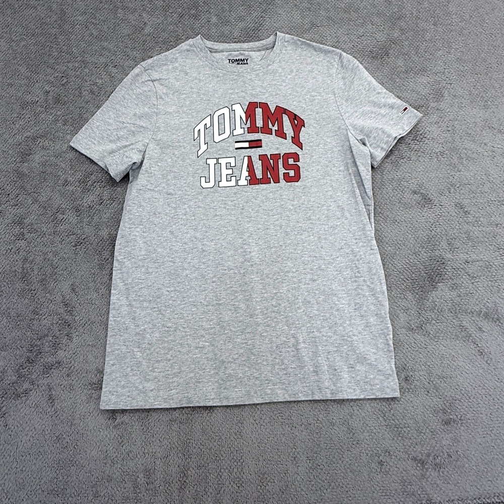 Tommy Hilfiger Tommy Jeans T-Shirt Mens S Gray Graphic Logo 78J7304